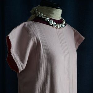 Vintage Long Tunic Kaftan Maxi Dress Pastel Pink